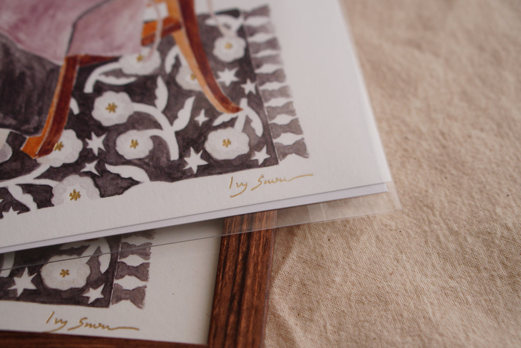 A4 Prints Family Dessert Time with Matte Gold Foil 燙霧銀複製畫