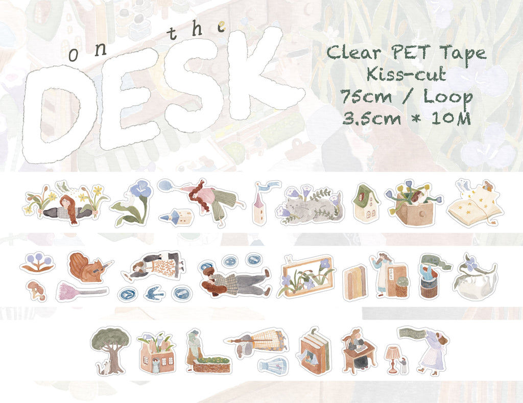 On the Desk Glossy PET with Kiss-cute 亮面PET膠帶 割型 紙膠帶