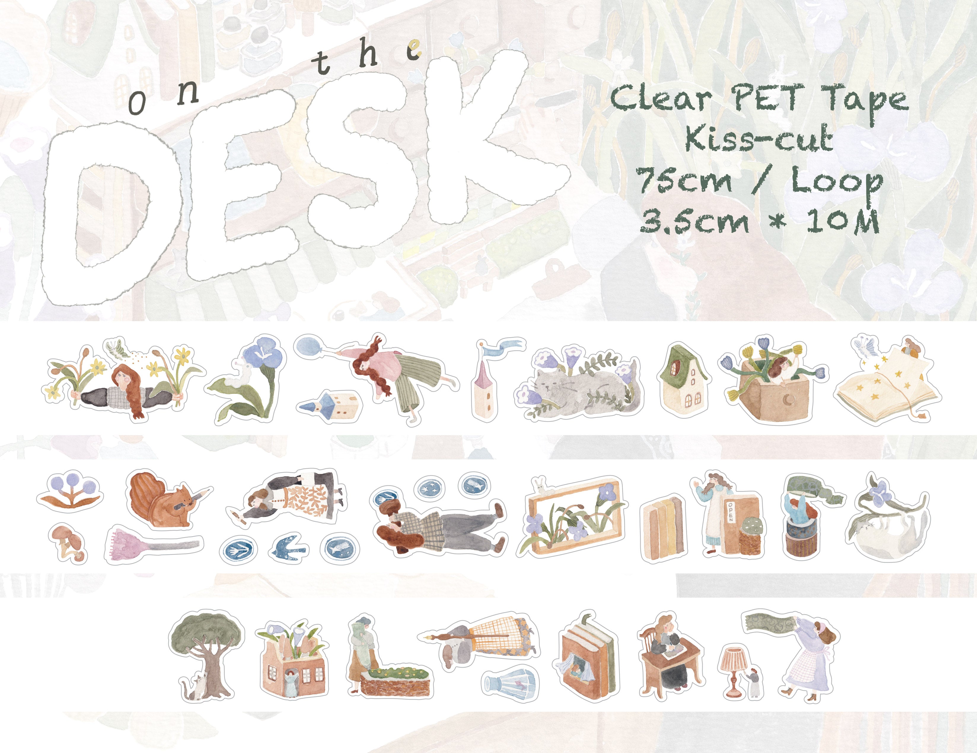 On the Desk Glossy PET with Kiss-cute 亮面PET膠帶 割型 紙膠帶